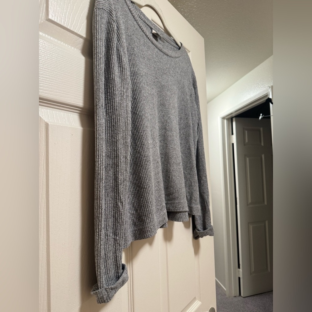 Roxy Gray Ribbed Women's long sleeve - Picture 4 of 8